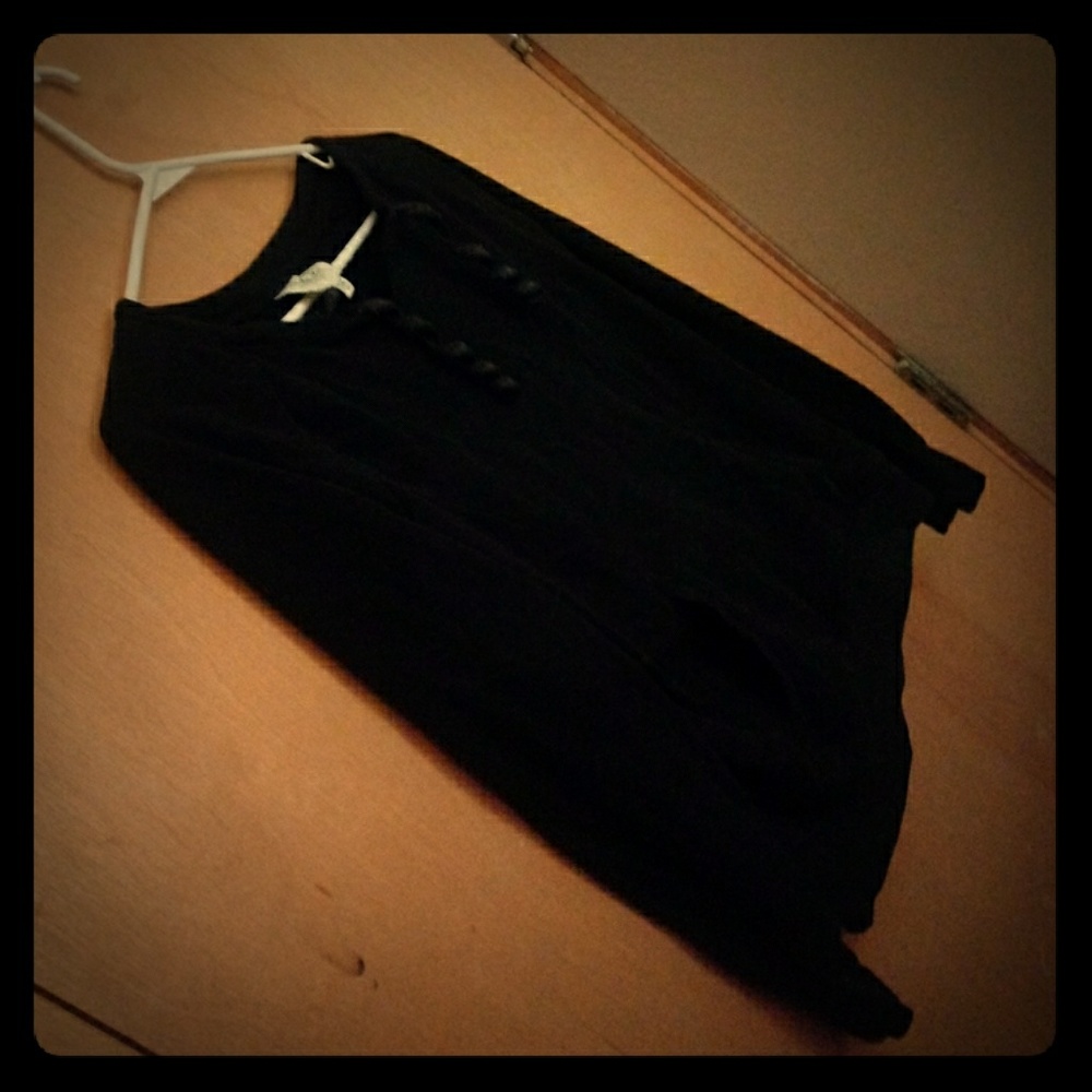 Black Hoodless Hoodie Sweatshirt